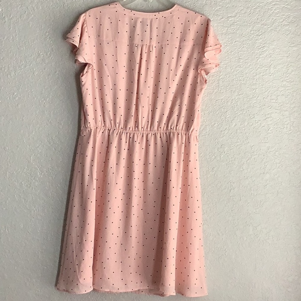 Elle Pink Flutter Sleeve V-Neck Sundress - Picture 6 of 7